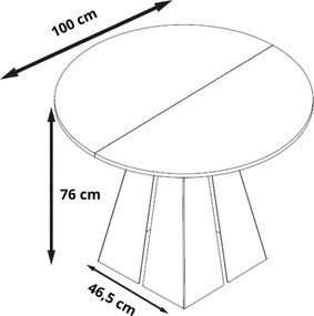 Moderný rozkladací jedálenský stôl ADNAN Veľkosť stola: 100 - 180 cm