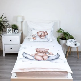 Bavlnené detské obliečky do postieľky 100x135 cm Medvedík "Plane" – Jerry Fabrics