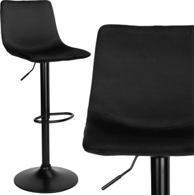 Barová stolička TEXAS VELVET - čierna