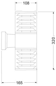 Maytoni O576WL-02GR - Vonkajšie nástenné svietidlo BRONX 2xE27/60W/230V IP54 antr
