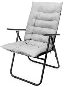 Skladacia kempingová stolička s matracom čierna/šedá