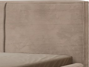 Posteľ Inez 180x200 cm, svetlo hnedá štrukturovaná látka