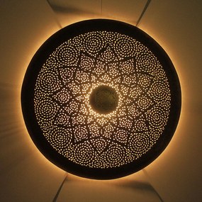 Mosadzná nástenná lampa Hilal 57cm