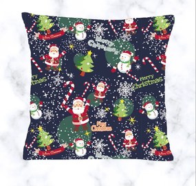 INTERMEDIC SK Obliečka na vankúšik Merry Christmas - modrá 40x40 cm
