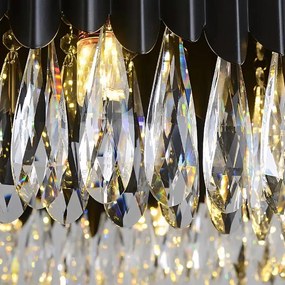 Toolight Toolight, krištáľové stropné svietidlo 8xE14, APP1657-8CP, čierna, OSW-04062