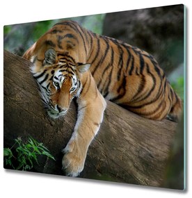Sklenená doska na krájanie Tiger na strome 60x52 cm