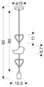Bielo-ružové detské svietidlo s kovovým tienidlom Single - Candellux Lighting