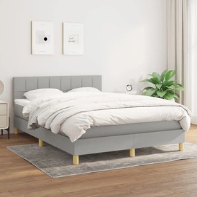 Boxspring posteľ s matracom bledosivý 140x190 cm látka 3140609