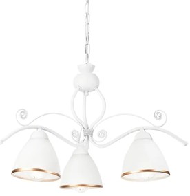 Luster na reťazi RETRO II 3xE27/60W/230V biela