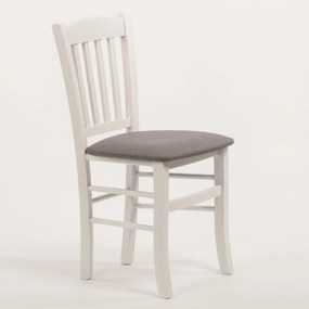 Stima Stolička VENETA s čalúneným sedákom Vyberte odtieň ->: Biela (lak), Vyberte látku ->: LUX Sivá 5