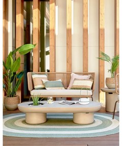 Záhradný betónový konferenčný stolík Kave Home Taimi, 140 x 60 cm