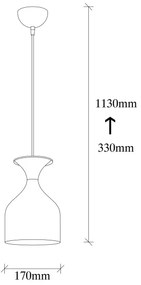 Luster na lanku SIVANI 1xE27/40W/230V biely/medený
