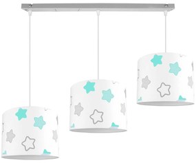 Detské závesné svietidlo Cone, 3x textilné tienidlo so vzorom (výber zo 6 farieb), (výber z 2 farieb konštrukcie)