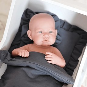 Súprava obliečok pre bábiky grafitová 28x42cm