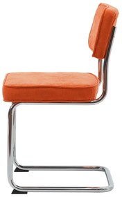 Oranžová menčestrová jedálenská stolička Rupert – Unique Furniture