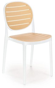 Záhradná stolička Karter (biela + naturálna). Vlastná spoľahlivá doprava až k Vám domov. 1092584