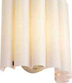 Nástenná lampa Japandi béžová s ľanom 26 cm - Scallop