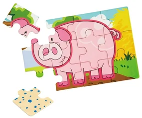 Viga drevené puzzle - farma