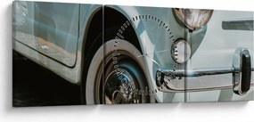 Obraz - Retro auto Fiat (s hodinami) (90x30 cm)