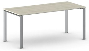 Rokovací kancelársky stôl PRIMO INFINITY, 180x90 cm, sivostrieborná podnož, dub prírodný