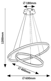 Rabalux 72305 - LED stmievateľný luster na lanku ISAURE LED/80W/230V 3000-6500K+DO