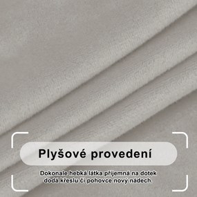 Strečový elastický plyšový poťah na trojmiestnu rohovú pohovku BestBerg / ľavý / svetlosivý