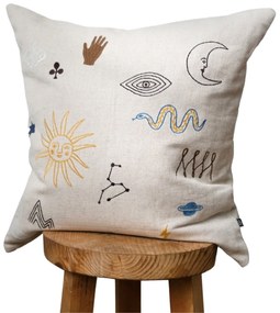 Fine Little Day Ľanový poťah na vankúš Symbol Embroidered 48 x 48 cm