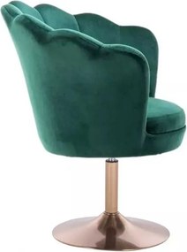 LuxuryForm DESIGN Kreslo FREY VELUR na zlatom tanieri - zelené