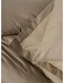 Hnedé obliečky na dvojlôžko/predĺžené z bavlny Renforcé 240x220 cm Checkered – Mila Home Luxury