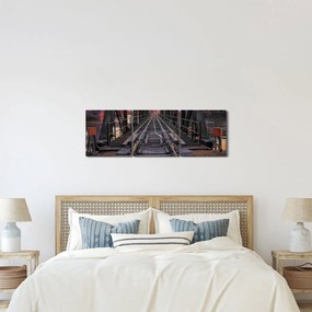 Obraz železničného mosta (s hodinami) (90x30 cm)
