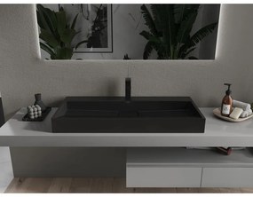 Mexen Ava, umývadlo na dosku z konglomerátu 1/O 100 x 46 cm, čierna matná, 23011071