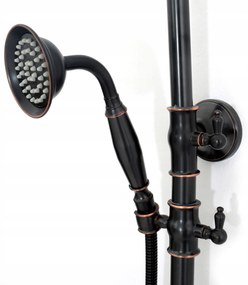 Sprchová súprava MAXMAX Rea VINTAGE čierna s patinou a výtokom do vane