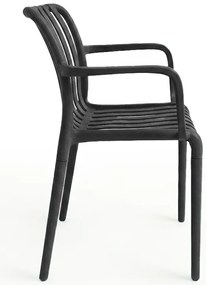 Plastová stolička TREGO s opierkami, antracitová