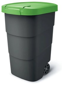 Záhradná nádoba s odolnými kolieskami, 90 l, zelená / antracit