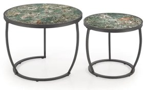 Súprava 2 ks konferenčných stolíkov AURORO, zelená/antracit