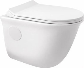 FRANKFURT || Závesná WC misa s hlbokým splachovaním a slim sedátkom, keramika, biela