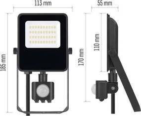 LED reflektor VISIO 20W 230V 4000K IP65 so senzorom