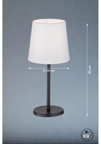 Čierno-biela stolová lampa s textilným tienidlom (výška 30 cm) Eve – Fischer &amp; Honsel