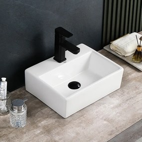 BPS-koupelny Keramické umývadlo na dosku HYD-VA-WH-400 40x30 cm, biele
