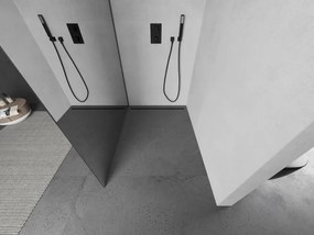 Mexen Kioto L, sprchová zástena Walk-In 100 x 200 cm, 8mm sklo vzor zrkadlo, grafitový profil, 800-100-103-66-50