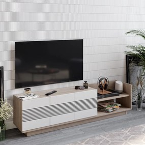TV stolík Viano 167,6 cm biely/hnedý