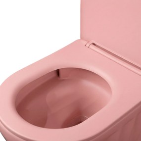 Závesná WC misa + umývadlo na dosku REA DUO, ružová mat