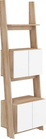 Regál so skrinkou 60 cm 2 Raul (dub sonoma svetlá + biely lesk). Vlastná spoľahlivá doprava až k Vám domov. 780579