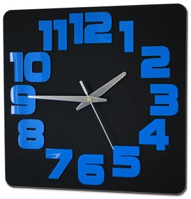 Nástěnné hodiny Logic černo-modré