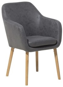 Jedálenská stolička z umelej kože sivá YORKVILLE Beliani