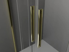 Mexen Velar Duo, posuvné dvere do otvoru 150x200 cm, 8mm číre sklo, zlatá lesklá, 871-150-000-02-50