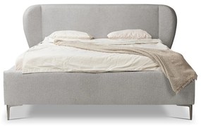 Svetlosivá čalúnená dvojlôžková posteľ s roštom 180x200 cm Makana – Makamii