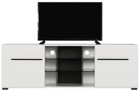 Televízny stolík Heber - biely/čierny