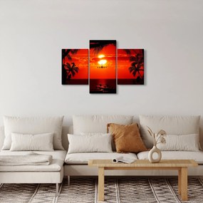 Obraz - západ slnka s lietadlom (90x60 cm)