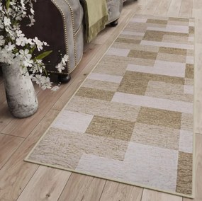 Protišmykový koberec / behúň CRYSTAL PRINT béžový / krémový
